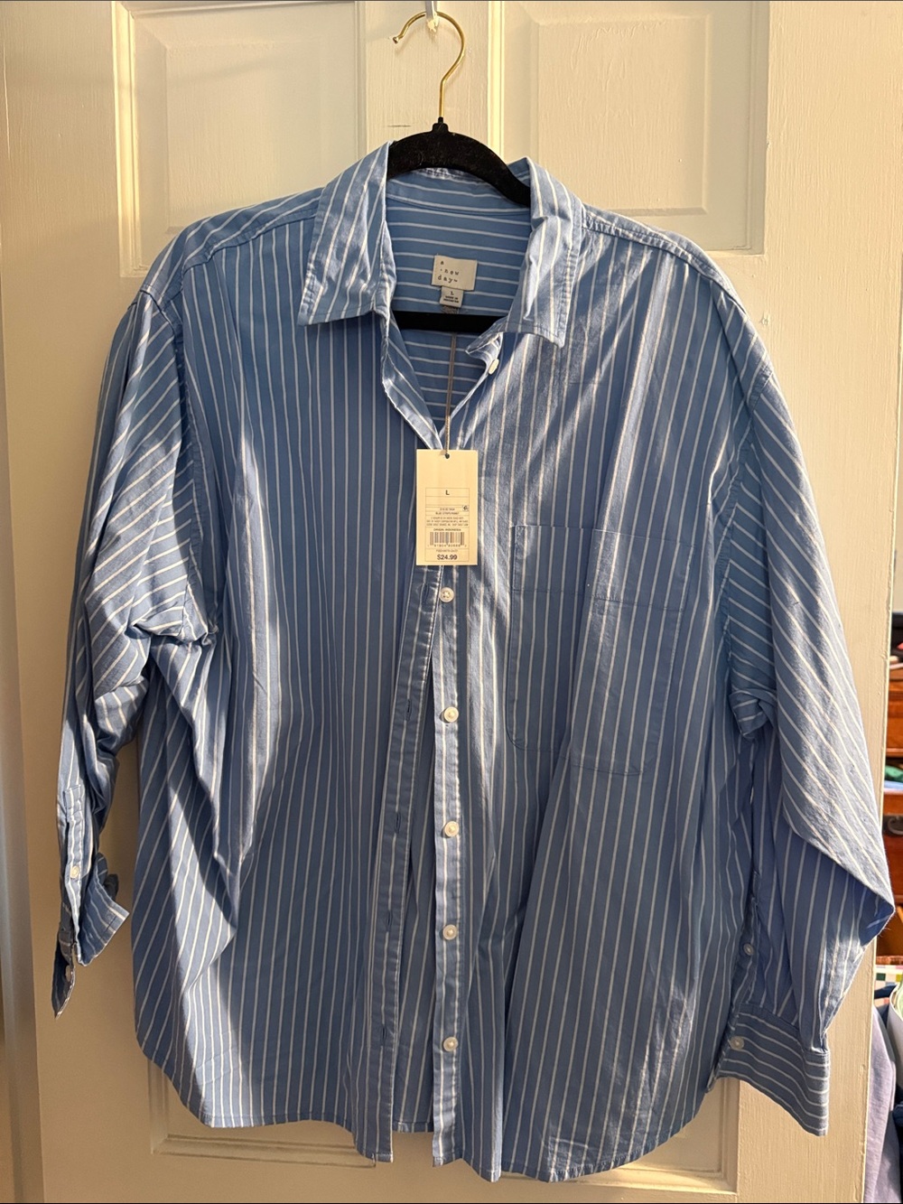 A New Day Light Blue Stripe Button-Down Shirt